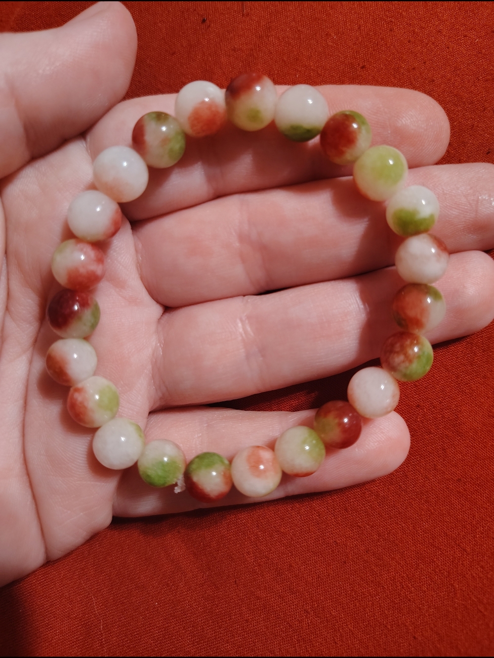 Watermelon Tourmaline Beaded Stretch Bracelet